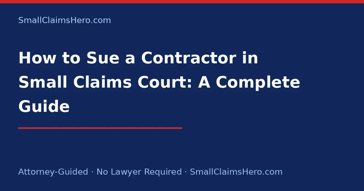 How to Sue a Contractor in Small Claims Court: A Complete Guide