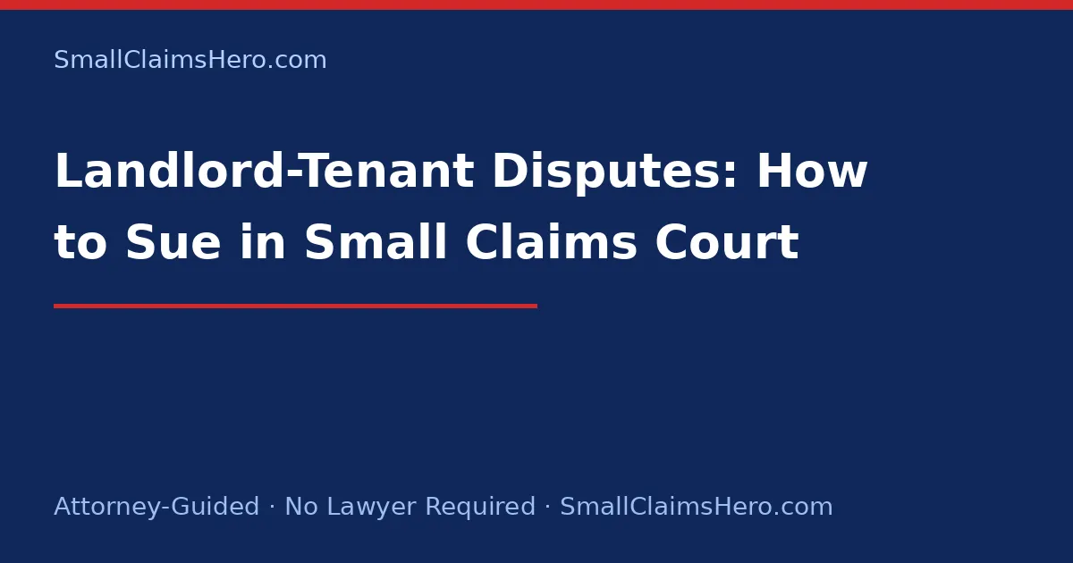 Landlord-Tenant Disputes: How to Sue in Small Claims Court