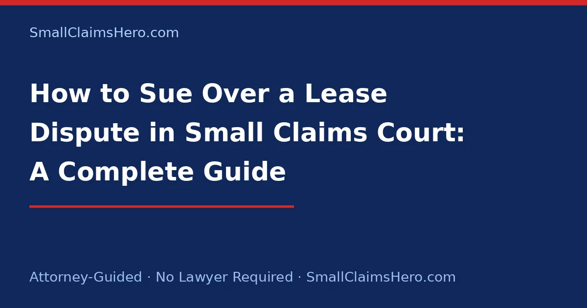 How to Sue Over a Lease Dispute in Small Claims Court: A Complete Guide