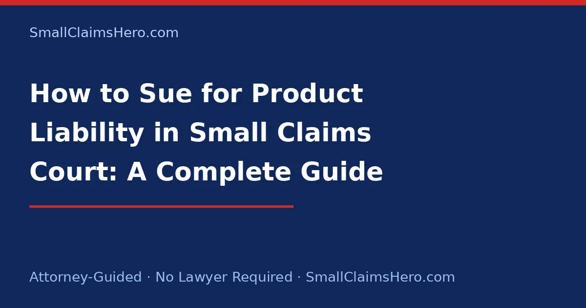 How to Sue for Product Liability in Small Claims Court: A Complete Guide