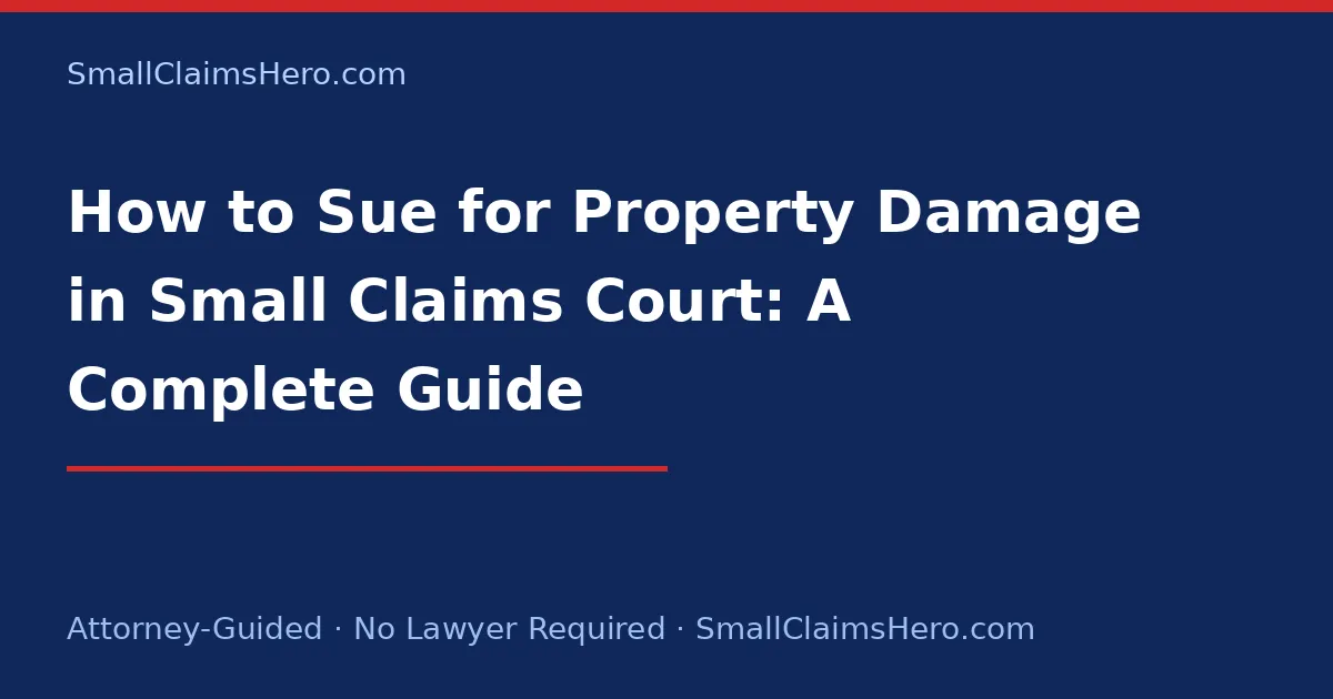 How to Sue for Property Damage in Small Claims Court: A Complete Guide
