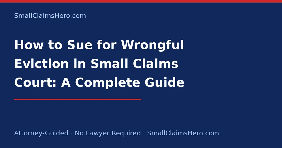 How to Sue for Wrongful Eviction in Small Claims Court: A Complete Guide